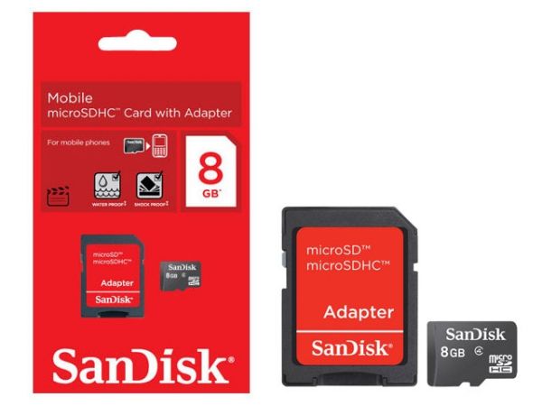 Cartão de memória micro sd 8 gb com adaptador